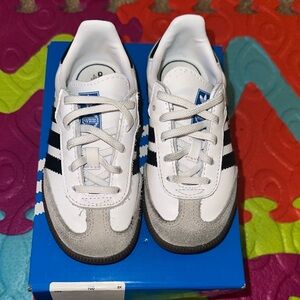 Adidas Kids' White and Gray Sneakers